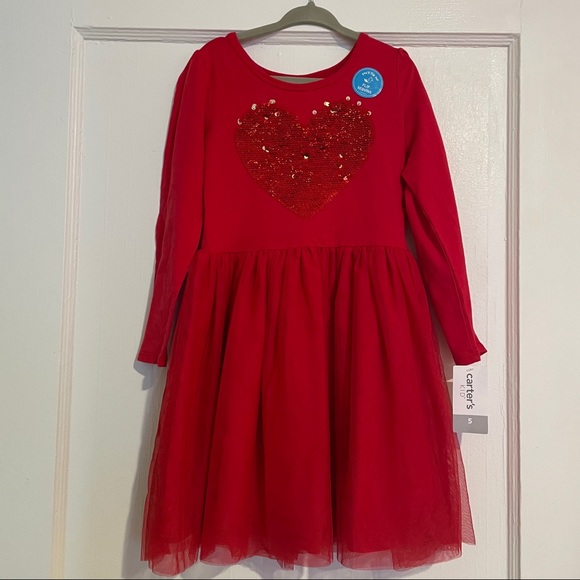 CARTER’S KID Red Valentine’s Dress - Picture 4 of 5